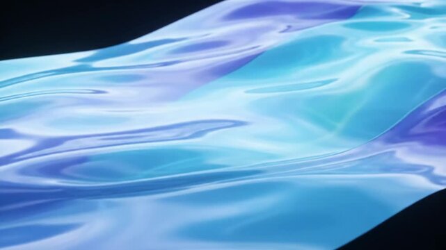 abstract blue liquid waves flowing soft glossy fabric texture background video