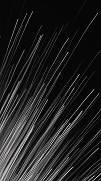 Abstract White Light Streaks on Black Background Generative AI