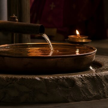 Water prepared for ablution basin