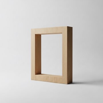 Deep white wooden shadow box picture frame with inner depth for 3D art objects isolated on a clean minimalist neutral gray wall background.