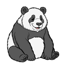 Cute cartoon giant panda bear asian wildlife animal illustration isolated on transparent background © pranowo