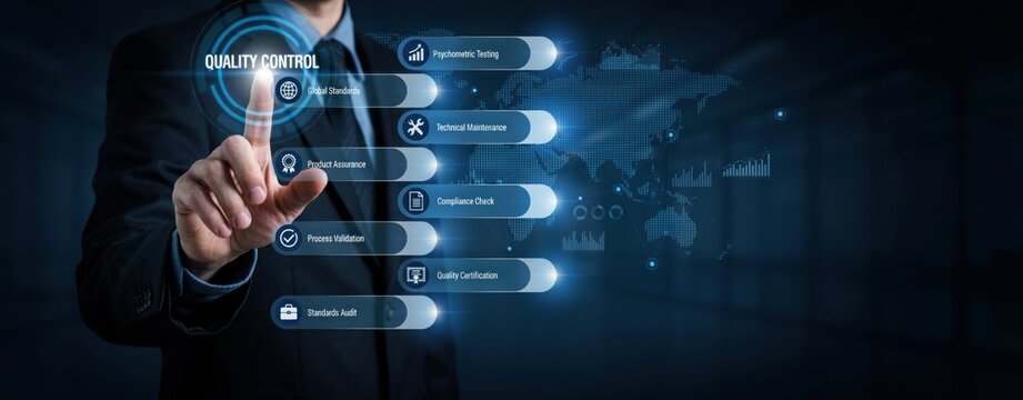 Quality control business process management concept
