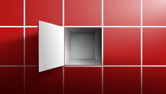 Modern vector locker for store item or thing. Storage room design for store item or displaying object for promotion and advertising purpose. Vector glow and shadow effect background.