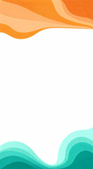 Obraz premium Abstract waves in orange, white, and teal, resembling a stylized flag or backdrop