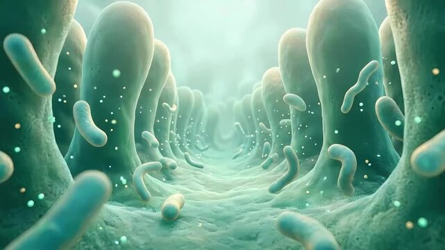 3D Probiotic Microorganisms in Healthy Gut Microbiome Visualization