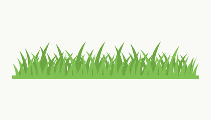 Fototapeta premium Row of fresh green grass isolated on an off-white background perfect for garden and nature designs.