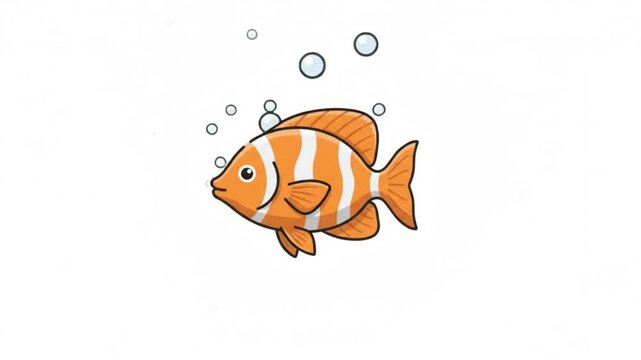 Friendly Tropical Fish Natural Micro-Motion Animated Vector Icon