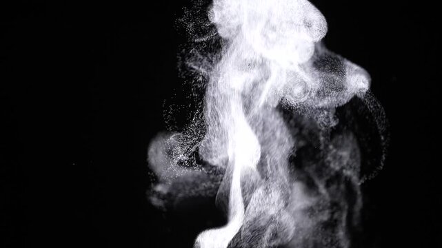 黒背景から蒸気が上がるスローモーション動画 4K 120fpsを30fpsに編集