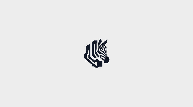 Stylized black and white zebra head logo.