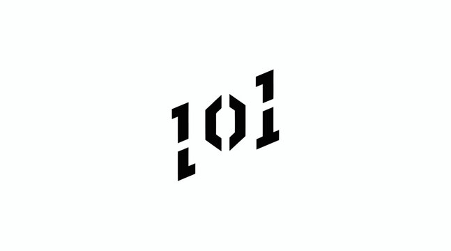 Bold stencil style 101 number logo.
