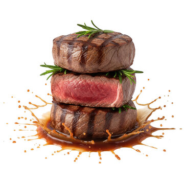 Stacked beef steak