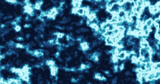 Abstract dark blue and cyan mottled texture with organic cloudlike glowing patches and smooth flowing forms