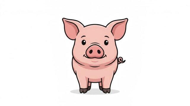 Minimalist Cute Pig Character Micro Motion Graphics