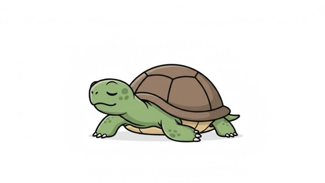 Minimalist Calm Turtle Character Micro Motion Graphics