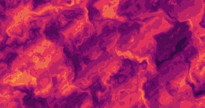 Abstract fluid marble texture in orange, pink and purple with smooth flowing gradient motion