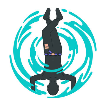 Breakdance Headspin Hip Hop Vector Illustration