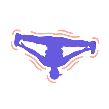 Breakdancer Performing Headspin Silhouette in Hip Hop Dance Style