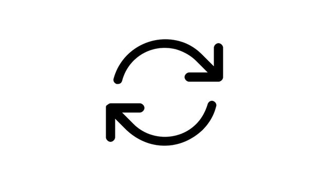A minimal black circular arrow path icon representing refresh reload or continuous navigation in