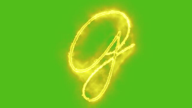 Glowing yellow gold Letter G Animation | Neon Alphabet Typography Motion Graphic