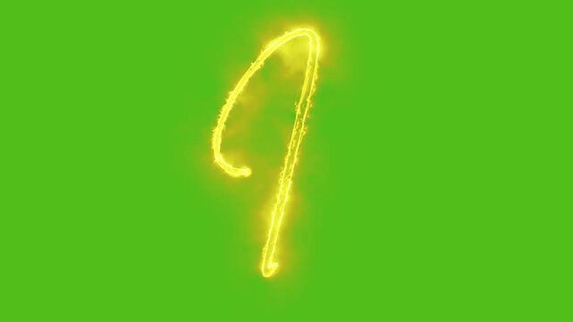 Glowing yellow gold Letter J Animation | Neon Alphabet Typography Motion Graphic
