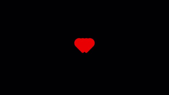 Two Magnetic Red Hearts Mutual Attraction Connection and Fusion Animation 6 Seconds Loop on Alpha Channel 4K