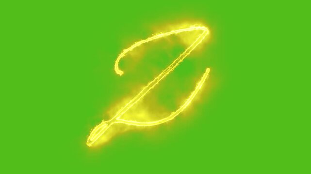 Glowing yellow gold Letter Z Animation | Neon Alphabet Typography Motion Graphic