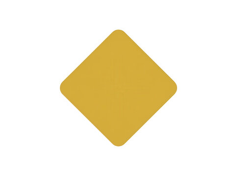Un elemento gr&aacute;fico simple de un rombo o diamante de color amarillo dorado con esquinas redondeadas, aislado sobre un fondo blanco limpio.