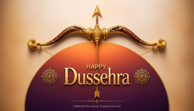 Happy Dussehra illustration of Lord Rama killing Ravana in Dussehra,Vijayadashami