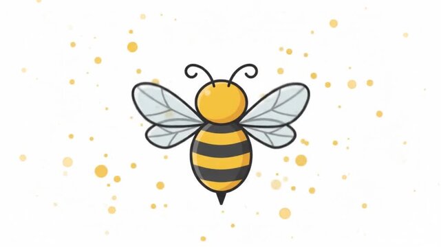 Minimalist Honey Bee Hovering Micro Motion Graphics
