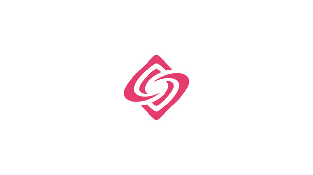 Interlocking pink abstract letter S logo.
