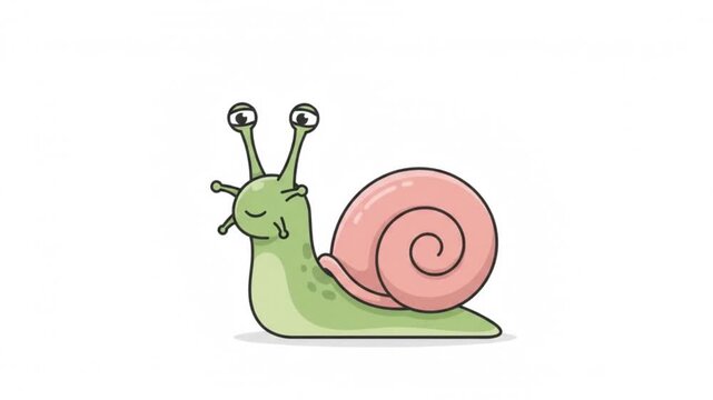 Minimalist Cute Snail Character Micro Motion Graphics