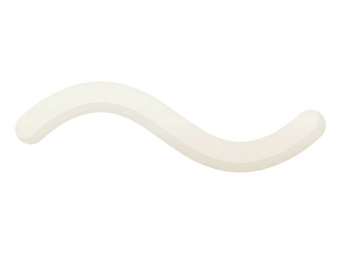 Un s&iacute;mbolo de tilde o l&iacute;nea ondulada de color blanco suave, dise&ntilde;ado con un estilo minimalista y limpio sobre un fondo blanco puro, ideal para elementos gr&aacute;ficos, iconos de interfaz o dise&ntilde;o web.