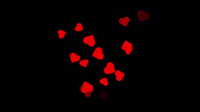 3D Tornado Whirlwind Swirling Red Hearts Vortex Hurricane Motion Graphics 6 Seconds Loop on Alpha Channel 4K
