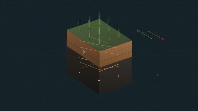 3D Animation of Earth Fault Line Movement and Tectonic Plate Shift