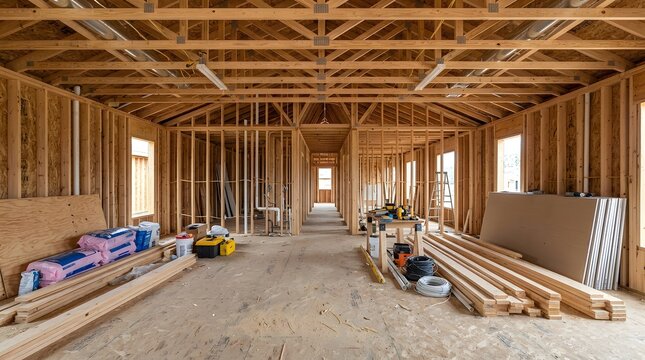 New Home Construction Interior Framing