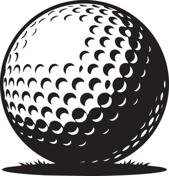 golf ball silhouette with dimple pattern vector illustration