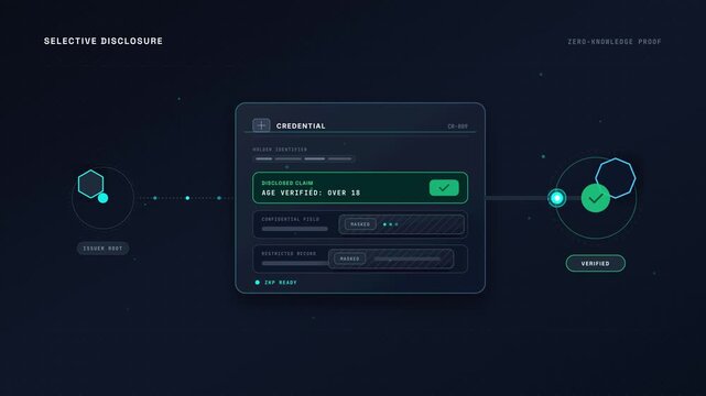 Selective disclosure identity card proof verification