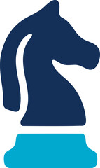 Corporate business strategy and tactical planning concept icon with blue chess knight © Nasim
