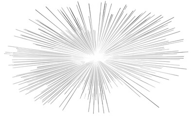 Fototapeta premium Hand-Sketched Radial Line Burst Fanning Outward from One Point