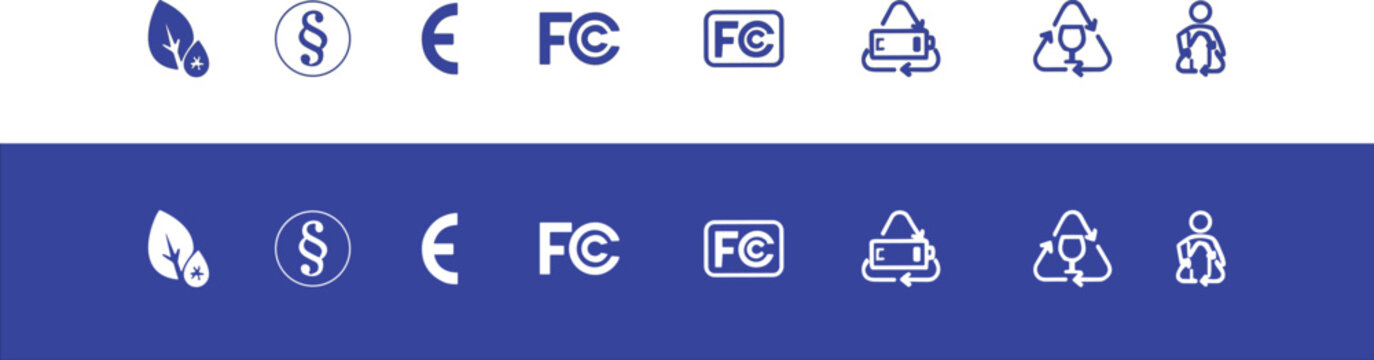 FCC Compliance Certification Logo Bundle for Electronic Product Packaging