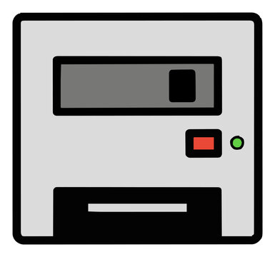 Floppy disk drive top view vector illustration. Generative AI
