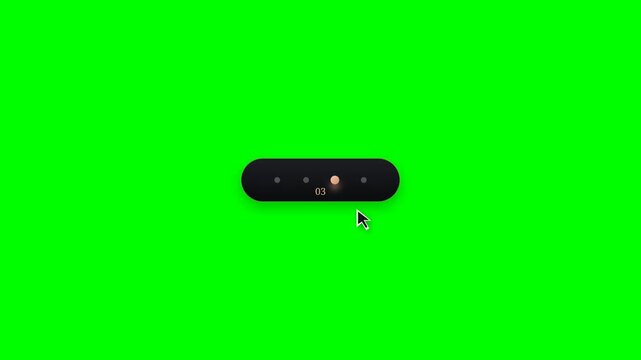 Minimalist UI Cursor Interaction Button with Green Screen Background