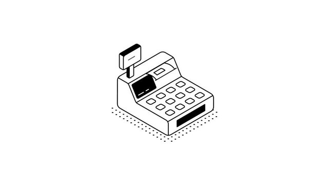 Isometric Cash Register Animation Motion Graphics for Retail Payment