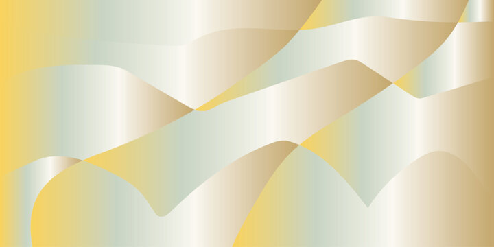 Abstract golden silk wave background, elegant metallic satin texture with soft yellow and silver gradients, luxury flowing fabric vector illustration for premium branding and web design