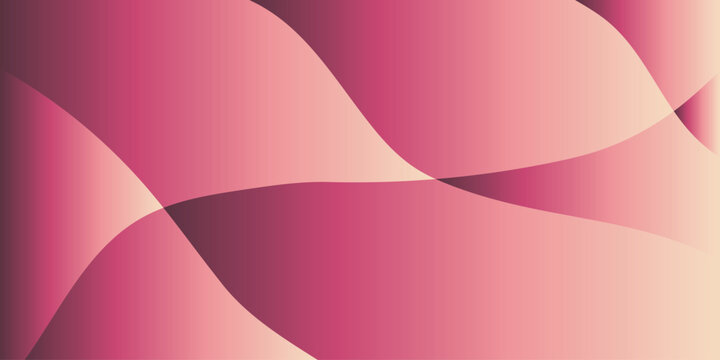 Abstract pink wave background with soft gradients, elegant curved lines in rose and magenta tones, modern fluid vector pattern for feminine branding and luxury cosmetic packaging design