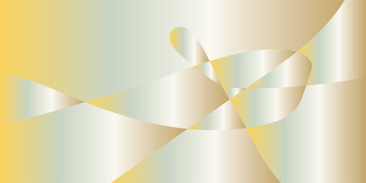 Abstract gold and silver gradient background, luxury metallic geometric vector illustration, elegant satin silk texture with curved shapes for premium branding and web design