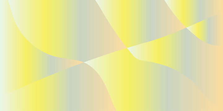 Abstract yellow gradient background with soft curved shapes. Pastel holographic wave pattern for modern web design. Minimalist colorful geometric vector illustration for presentation.
