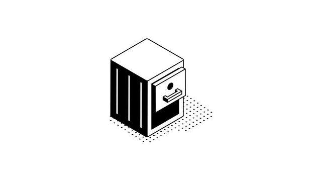 Secure Bank Safe Deposit Box Motion Graphics Footage Animation