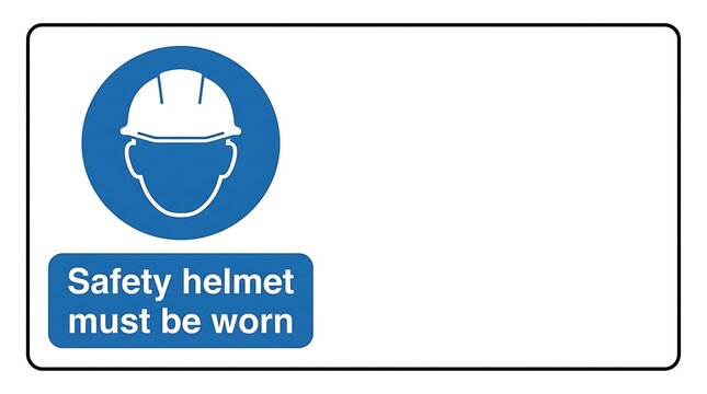 Safety Helmet Sign on White