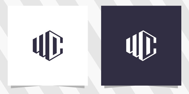 letter wc cw logo design vector